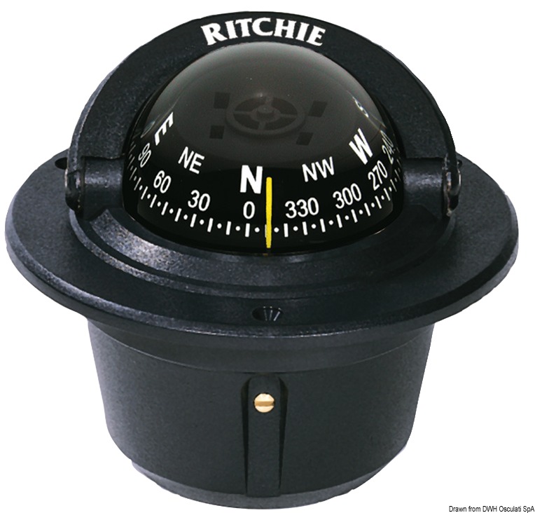 25.081.01.jpg Bussola Ritchie Explorer 2"3/4 incasso nera/nera - immagine 1