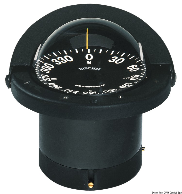 25.084.01.jpg Bussola Ritchie Navigator 4"1/2 incasso nera/nera - immagine 1