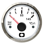 Indicatore pressione olio 0-10 bar bianco/lucida