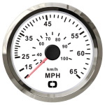 Spidometro Pitot 0-65 MPH bianco/lucida