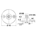 Basetta con perno Ø 6 mm - immagine 2