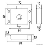 Serratura per WC ottone cromato 70x45 mm - immagine 2