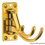 Appendiabiti 3 ganci ottone lucido 73x36