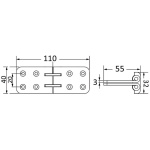Cerniera tavolo in acciaio inox AISI 316L - immagine 2