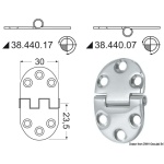 Cerniera inox a incasso 47x30 mm