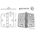 Cerniera inox 74x75 mm