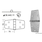 Cerniera inox 152x76 mm