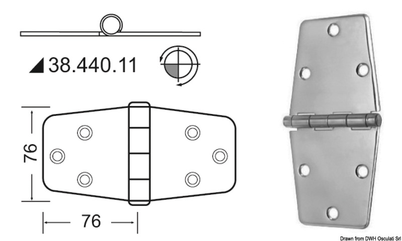 38.440.11b-1.jpg Cerniera inox 152x76 mm - immagine 1