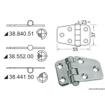Cerniera inox 55x37 mm
