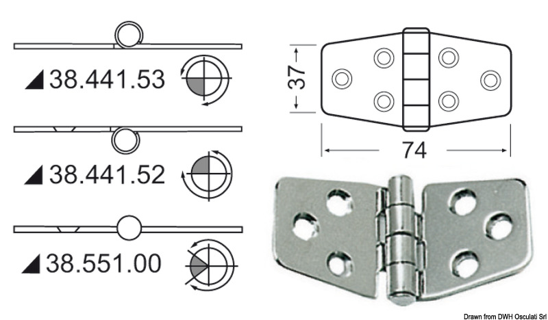 38.441.53nb-1.jpg Cerniera nodo rovesciato 74x37 mm - immagine 1