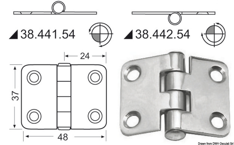 38.441.54.jpg Cerniera nodo sporgente 48x37 mm - immagine 1