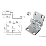 Cerniera inox 57x37x15 mm