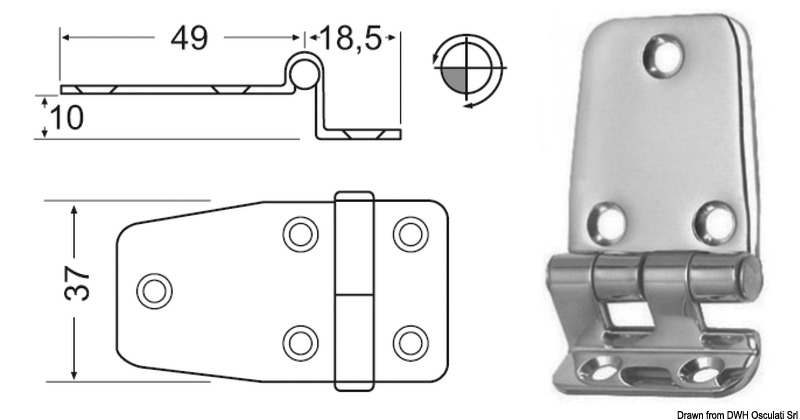 38.441.57b-1.jpg Cerniera inox a sbalzo 67,5x37 mm - immagine 1