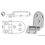 Cerniera inox a sbalzo 59x40 mm