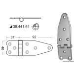 Cerniera nodo rovesc. 129x40 mm