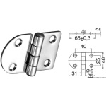 Cerniera inox 65x40 mm