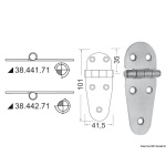 Cerniera inox rovesciata 107x39 mm