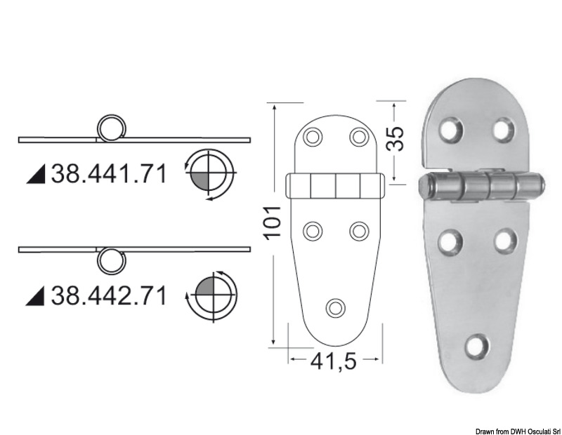 38.441.71bc.jpg Cerniera inox 101x41,5 mm - immagine 1