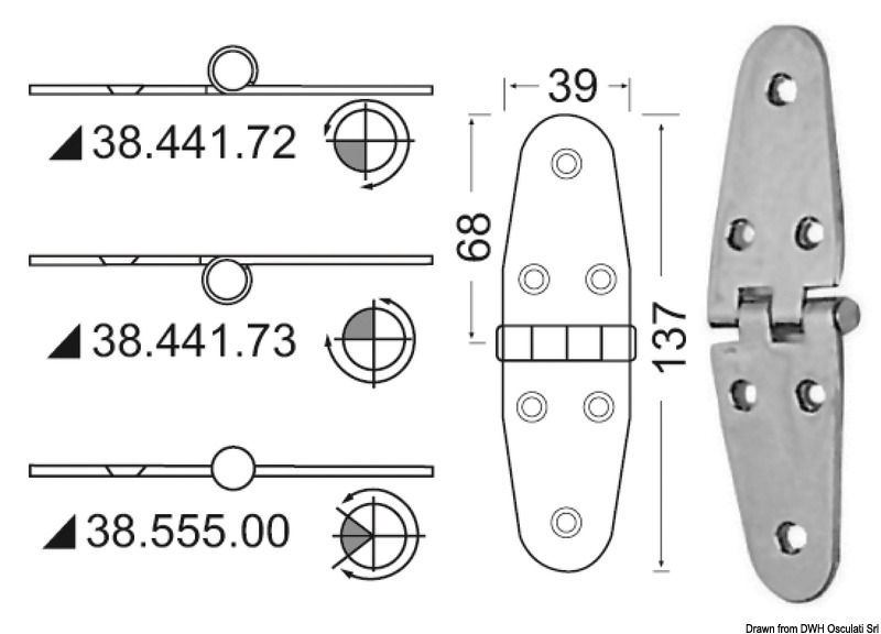 38.441.72.jpg Cerniera inox sporgente 137x39 mm - immagine 1