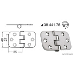Cerniera inox rovesciata 70x39 mm
