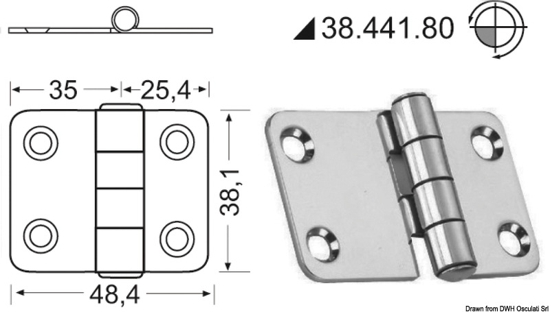 38.441.80.jpg Cerniera nodo sporgente 60,4x38,1 mm - immagine 1