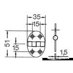 Cerniera 35x51mm 1,5mm viti - immagine 2
