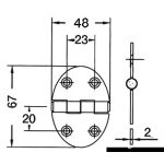 Cerniera 48x67mm 2mm viti - immagine 2