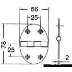 Cerniera 56x78mm 2mm viti - immagine 2