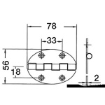 Cerniera 78x56mm 2mm viti