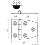 Cerniera inox 51x27 mm - immagine 2