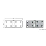 Cerniera inox mm 45x110