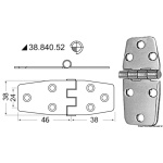 Cerniere inox 88x38 mm