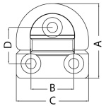 Pad eye 75x77 mm anello 10 mm carico di rottura 7000 kg - immagine 2