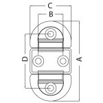 Pad eye 45x87 mm doppio anello 6 mm BL 3600 kg - immagine 3