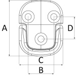 Squared pad eye 60x76 mm anello 8 mm BL 5100 kg - immagine 2