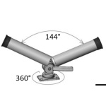 Portacanne orientabile in acciaio inox 316 per fissaggio su tubi - immagine 3