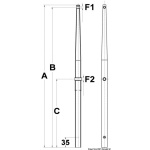Candeliere inox 450 mm - immagine 2