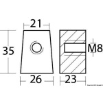Anodo alluminio piede Yamaha 30/60 HP - immagine 2