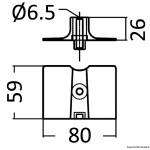 Piastrina zinco Yamaha mm 80x58 - immagine 2