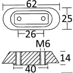 Anodo magnesio piatrina Honda mm 63x25