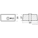 Anodo cubo per piede in magnesio - immagine 2