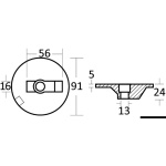 Anodo alluminio pinna piatta Bravo - immagine 2