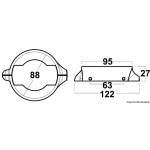 Collare Volvo Penta a due pezzi alluminio con viti