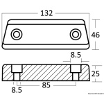 Anodo alluminio base Volvo DuoProp 290 - immagine 2