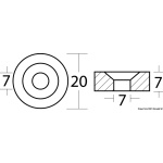 Anodo alluminio MERCURY rondella 4/6 HP - immagine 6