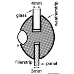 Profilo per finestrini 26 x 20 mm