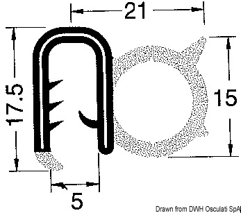 44.493.02_dis.jpg Profilo PVC per bordare nero 50 m - immagine 1