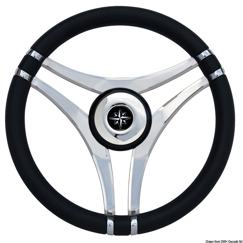 45.141.01.jpg Volante IMPACT nero Ø 350 mm con razze acciaio - immagine 1