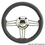 Volante inox+poliuretano grigio 350 mm