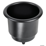 Portabicchieri inox nero op. con drenaggio logo